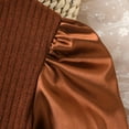 thumbnail image 4 of MEZZALL Kids Toddler Baby Girls Spring Winter Solid Color Cotton Ribbed Long Sleeve High Collar Tops Pants Outfits Clothes Cozy Dailywear, Brown, 6-7 Years, 4 of 7