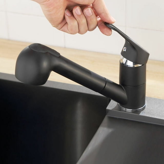 Grifo de cocina de acero inoxidable de níquel cepillado, sistema de retracción mecánica que garantiza que la ducha de mano con 2 chorros vuelva a su posición original, extensión de rociado flexible
