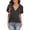 02-Black, variant on Women's V Neck Short Sleeve Ribbed Knit Tops Casual Loose Fit Blouses for Spring Summer 2026