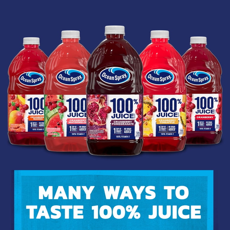 Ocean Spray 100% Juice Cranberry Blend, 64 fl oz, 8 Pack photo 8