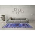 thumbnail image 3 of Ahgly Company Indoor Square Oriental Blue Industrial Area Rugs, 6' Square, 3 of 4