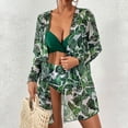 thumbnail image 4 of OKBOP Bikinis,Brazilian Bikini Three Piece Set Print Color Blocking Lace Up Plus Size Overlay Print Pink Swimsuits for Women Summer Clearance, 4 of 8