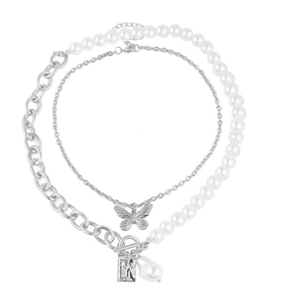 Collar para mujer, joyería para mujer, joyería para mujer, collares de moda para mujer, collares de doble capa, joyería femenina, regalos navideños. Un collar.
