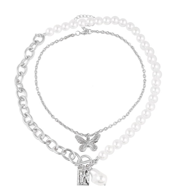 Xihbxyly Collares de Moda para Damas, Collares de Doble Capa, Joyería Femenina, Regalos Navideños