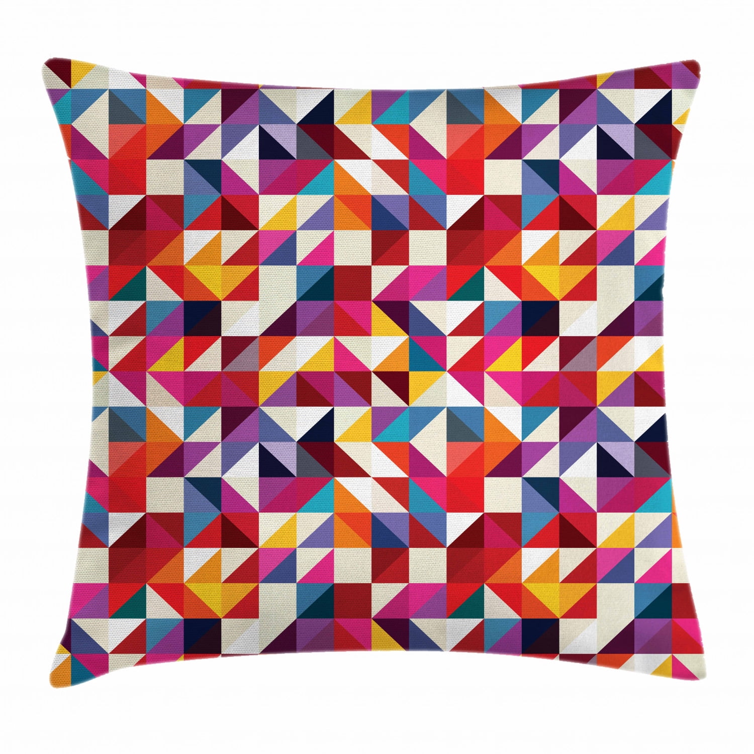 Geometric Throw Pillow Cushion Cover, Bauhaus Style Geometric Pattern