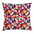 thumbnail image 1 of Geometric Throw Pillow Cushion Cover, Bauhaus Style Geometric Pattern with Patchwork of Triangular and Diamond Shapes, Decorative Square Accent Pillow Case, 24 X 24 Inches, Multicolor, by Ambesonne, 1 of 2