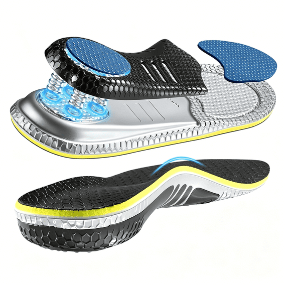ACDANC Heavy Duty Pain Relief Insoles,230 Lbs,Arch Support,Flat Feet Orthotic Insert for Plantar Fasciitis,Flat Feet,Pronation and Heel Pain,Insole,Unisex(Black,Us Men 5-5.5/Women 6-6.5)