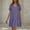 Purple, variant on LADIGASU Women's Casual Solid Color V-Neck Pullover Short Sleeve Short Skirt Dress
