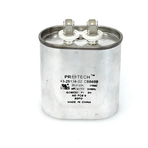 43-25138-02 - OEM Rheem Oval Capacitor 25 uf 370 Volt