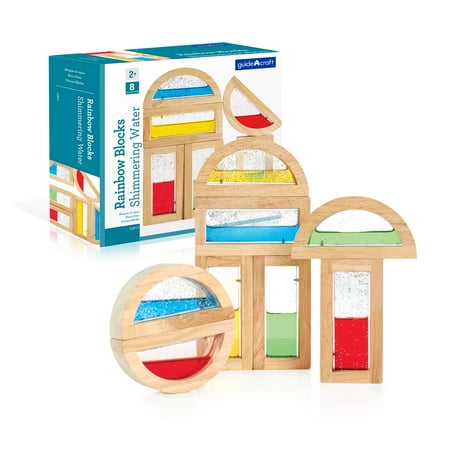 Guidecraft Sand Blocks - Rainbow Blocks - Shimmering Water