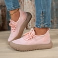 thumbnail image 2 of YLYL Women Knit Platform Sneakers Lace up No Slip Breathable Mesh Lightweight Casual Walking Shoes, 2 of 9