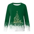 thumbnail image 5 of Fiaer Christmas Sweatshirts Women Xmas Tree Snowflake Graphic Long Sleeve Pullovers Oversized Crew Neck Holiday Merry Tops Green XXXL, 5 of 5