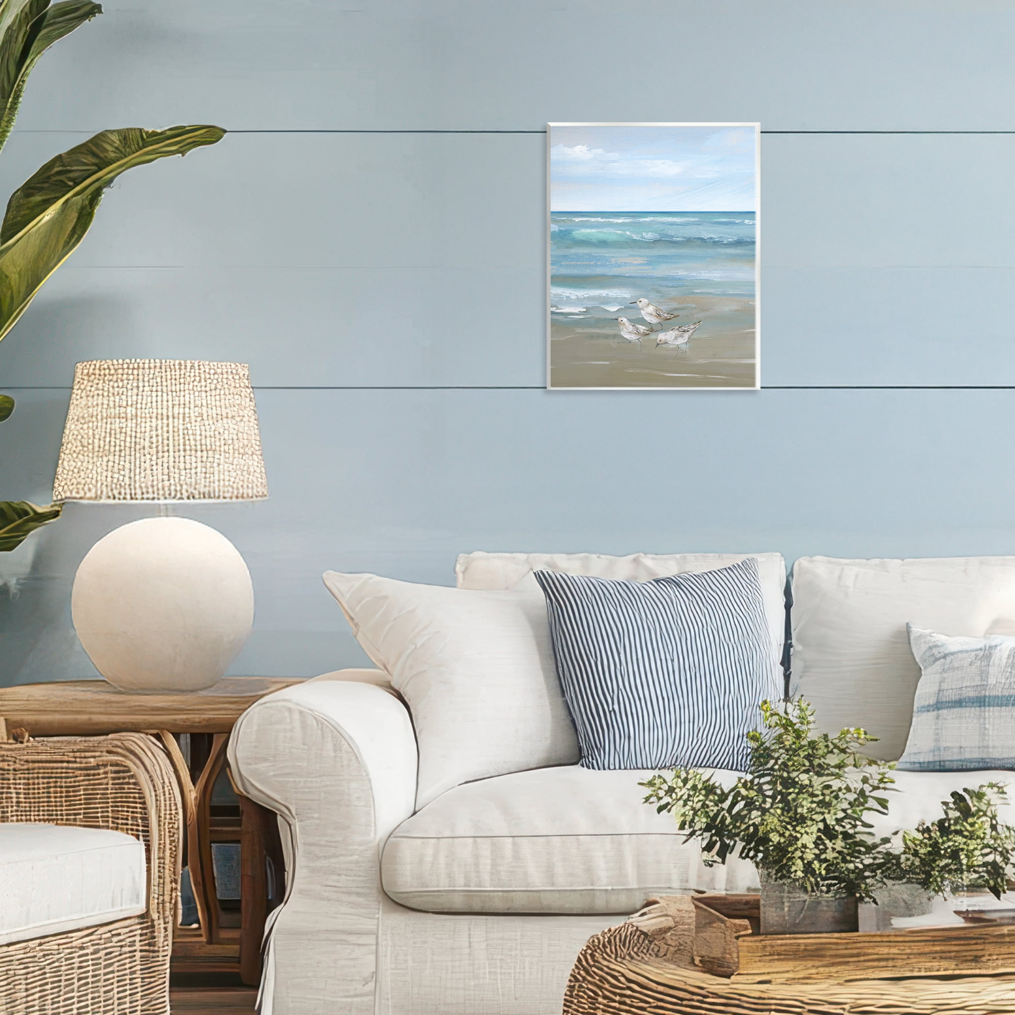 Stupell Industries Sanderlings on Gentle Waves Wall Plaque Art, design by Nan
