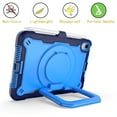 thumbnail image 4 of Allytech Case Fits for iPad Mini 6 8.3" 2021, iPad Mini 6th Gen Case for Kids, Hard PC + TPU Hybrid Shockproof 360 Rotatable Grip Handle Foldable Stand Shoulder Strap Cover with Pen Holder, Blue+Navy, 4 of 9