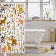 thumbnail image 3 of Manfei Cartoon Horse Cow Pig Shower Curtain 72Wx72L,Cute Flowers Animal Bathroom Curtain,White Yellow, 3 of 6