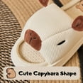 thumbnail image 2 of BERANMEY Capibara Linen Slippers for Women Soft Plush Non-Slip Indoor Womens Slides Slippers Cute Cartoon Animal Fuzzy House Slippers Comfy for Women & Men Warm Couple Design, 2 of 8