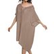 thumbnail image 3 of Vestido Holgado de Crochet para Mujer, Talla Grande, para Verano Marrón Talla Única, 3 of 7