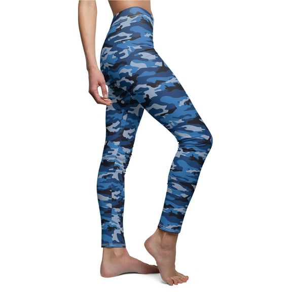 Blue/Black Camo Women's Casual Leggings - Camo Color Code 0051