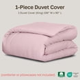thumbnail image 4 of California Design Den King Size Duvet Cover - 400 Thread Count, 100% Cotton Sateen, Comforter Cover - Pink, 4 of 8
