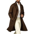 thumbnail image 6 of NOLVAREN Men's Long Trench Coat, Water-Repellent Button Front Jacket with Peak Lapel, Lining and Exterior Pockets for Casual and Work Wear S - 3XL, 6 of 8