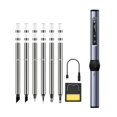 thumbnail image 1 of Electric Soldering Iron Kit with Digital Display, Adjustable Temperature, Fast Heating, Mini Soldering Iron DC9-24V, Gray Blue, 1 of 4