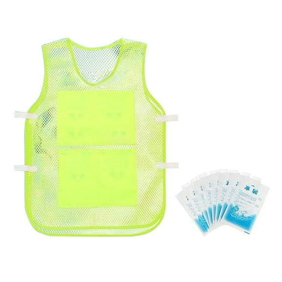 RYUJNDK Vest, 1 Set Vest Waistcoat Adults Vest with 8Pcs Ice Packs for Hot Weather Working