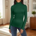 thumbnail image 2 of Holzkary Turtleneck Sweaters for Women Long Sleeve Slim Fit Knit Sweater Lightweight Sweater Fall Fashion 2025 Pullover Soft Basic Knit Dressy Casual Tops Winter Outfits Clothes Blackish Green M, 2 of 7