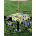 thumbnail image 4 of Fsddascl Watercolor Lemon Outdoor Tablecloth - 54x54 Inch Square Dining Table Cover, Botanical Leaves Country Blue Waterproof Outdoor Table Cloth with Umbrella Hole & Zipper for Picnic/Patio/Party, 4 of 7