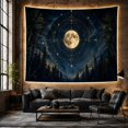 thumbnail image 6 of Golden Moon in Dark Sky with Evergreen Forest, Mystical Celestial for Space Lovers, Nighttime Wall Art, Housewarming Gift, Tapestry Wall Hanging for Bedroom and Living Room, 6 of 7