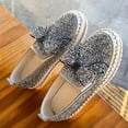 thumbnail image 3 of Xinyolin Women Bowknot Rhinestones Low Top Platform Sneakers Walking Loafers Nurse Shoes, 3 of 8