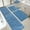 Blue, variant on HEBE Bathroom Rugs Sets 5 Piece, Soft Absorbent Microfiber Bath Mat for Bathroom, Non Slip Washable Bath Rug Set with Toilet Cover, Bath Runner and U-Shaped Contour Toilet Rug, Dark Brown