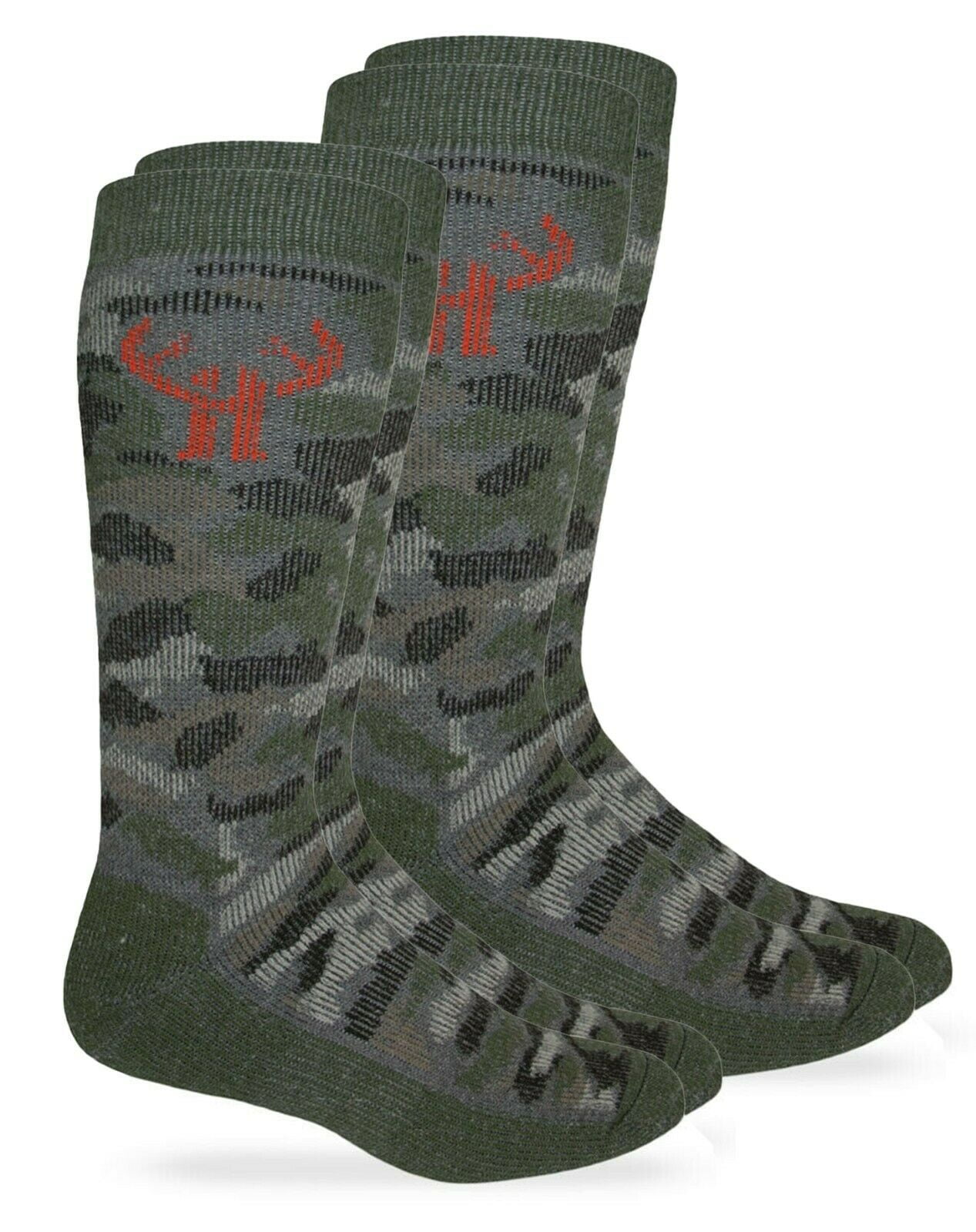 Large 9-13 Huntworth Merino Wool Hunting Outdoor Boot Socks Camo 5 PAIRS 