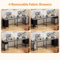 thumbnail image 4 of Satifur 59" L-Shaped Desk with Power Outlets, 4 Fabric Drawers & 2 Monitor Stands, Convertible Two Person Home Office Desk,Gray, 4 of 8