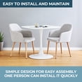 thumbnail image 5 of 24" White Square Tulip Dining Table for 2-3 People with Metal Pedestal Base, 5 of 9