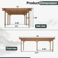 thumbnail image 5 of LZBEITEM 12'x16' Outdoor Pergola, Wooden Pergola Gazebo for Outdoor Porch Garden Backyard Patio, 5 of 9