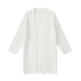 thumbnail image 7 of Otvok Women Textured Rib Knit Open Front Cardigan, Long Drop Shoulder Sleeve Mid Length Loose Knit Sweater Outerwear, 7 of 7
