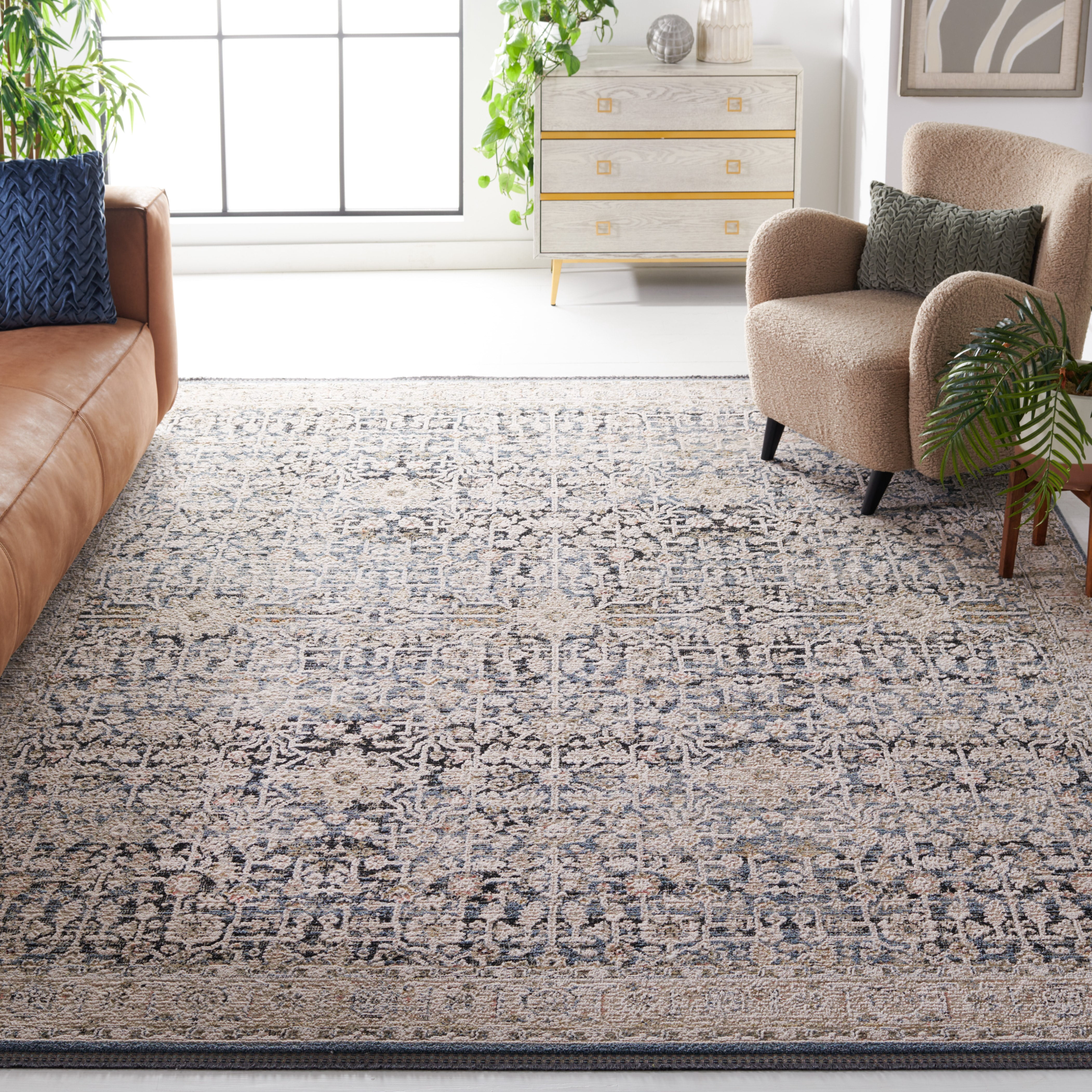 SAFAVIEH Vivaldi Roberta Abstract Area Rug, Blue/Ivory, 8' x 10'