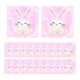 thumbnail image 2 of Vajilla desechable para fiesta de Pascua, accesorios para suministros de fiesta de color rosa, bonito patrón de conejo para té de , Estilo D, 2 of 10