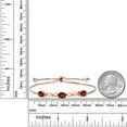 thumbnail image 5 of Gem Stone King 2.63 Ct Red Garnet E-F Lab Grown Diamond 18K Rose Gold Plated Silver Bracelet for Women, 5 of 5