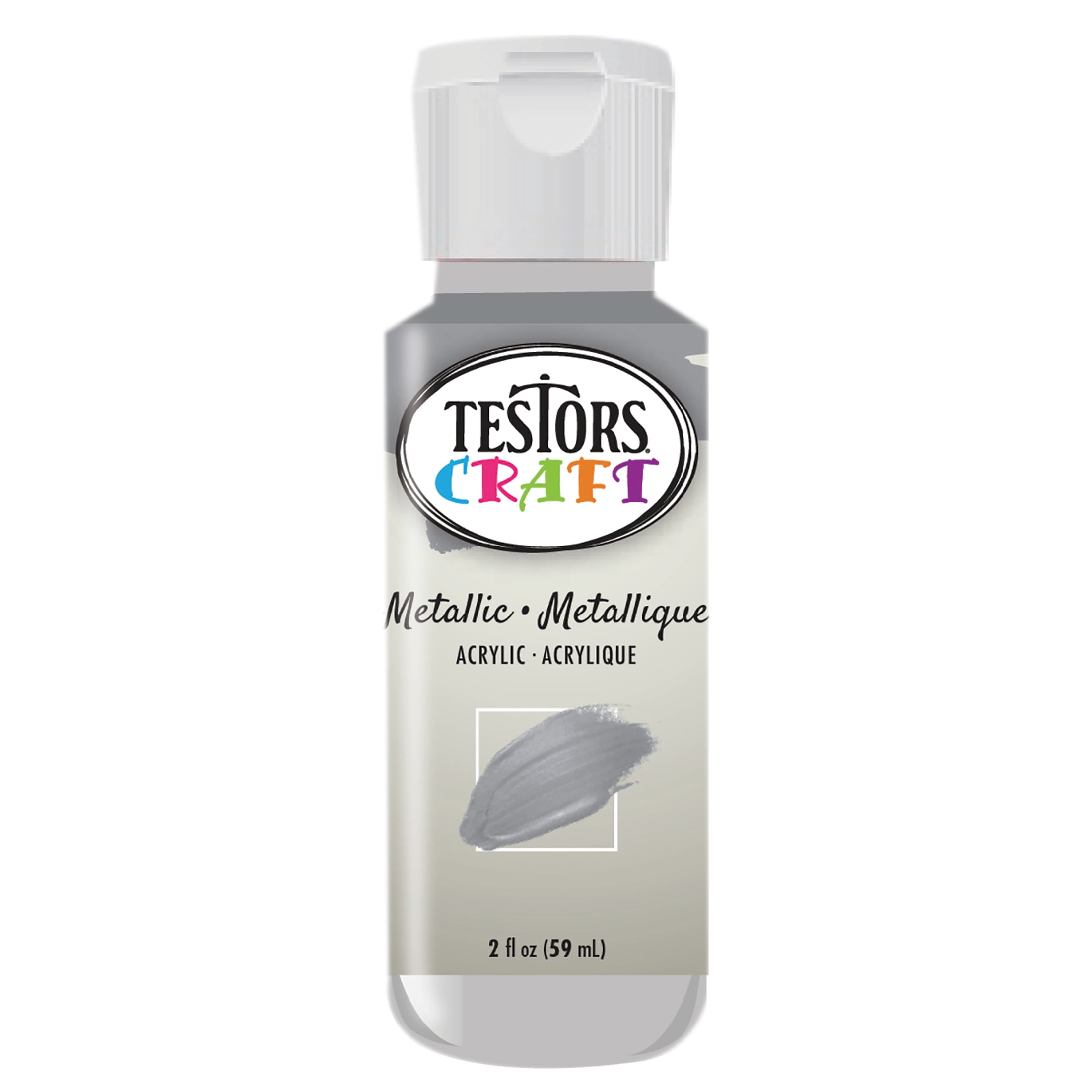 6 Pack, Silver, Rust-Oleum Testors Craft Metallic Acrylic Paint- 292495A, 2 oz. Bottle