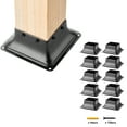 thumbnail image 1 of KFFKFF Support de Poteau 4x4 10 Pcs, Dimensions Intérieures 3.6"x3.6" Support de Poteau en Acier Robuste Revêtu de Poudre Adapté pour Ancrage de Poteau en Bois Régulier, Base de Poteau pour Terrasse Véranda Balustrade Rambarde, 1 of 9