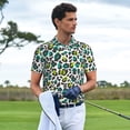 thumbnail image 3 of Rateoe Green Leopard Pattern Men's Short Sleeve Polo Shirts, Golf Polo Shirts Short Sleeve Performance Moisture Wicking Dry-3X-Large, 3 of 6