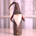 thumbnail image 3 of Inteprter Funda para botella de vino de Navidad, felpa larga, Rudolf, manga a prueba de polvo, telas no tejidas, sombrero de piezas, fundas para Kits de decoración para fiestas Gris Inteprter HA070265-02, 3 of 6