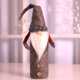 thumbnail image 5 of Bewildely Funda para botella de vino de Navidad, felpa larga, Rudolf, manga a prueba de polvo, telas no tejidas, sombrero de piezas, fundas Kits de decoración para fiestas Gris, 5 of 6