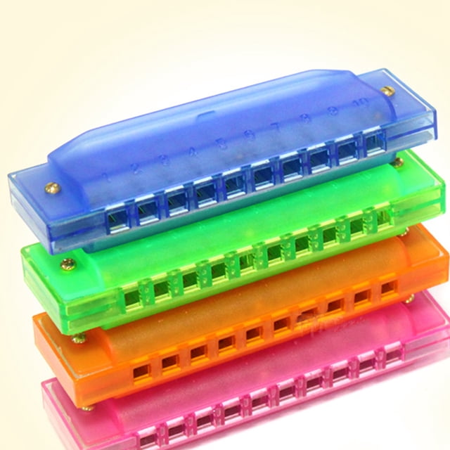IFANLANDOR Portable Harmonica for Kids Pink Plastic Small Musical Instruments 1Pcs