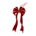 thumbnail image 3 of Wine Red Christmas Snowfall Deer Pendant Flocking Cartoon Xmas Tree Hanging Ornaments Elegant Wreath Butterfly Knot Elk, 3 of 5