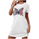 thumbnail image 2 of Camisón corto de talla grande para mujer, camisón de manga corta con estampado de pecho a la moda, camisón para mujer, 2 of 7