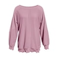 thumbnail image 6 of Zysthvn Fall Women's Sweatshirts Loose Fit Casual Pullover Long Sleeve Solid Soft Sweatshirts for Women Crewneck Tops, 6 of 6
