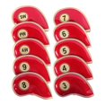 thumbnail image 4 of 10Pcs PU Leather Golf Iron Headcover Golf Club Head Cover Embroidery Number Anti Red, 4 of 8