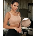 thumbnail image 6 of Exerin Women's Wireless Full Coverage High Impact Plus Size Supportive Sports Bra(42DD,Beige), 6 of 7